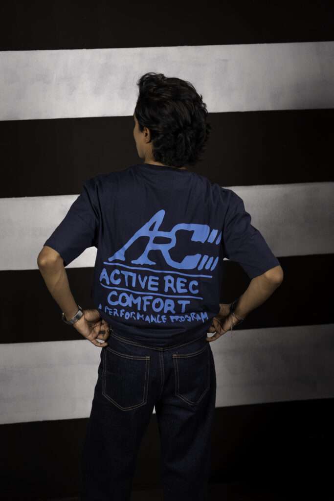 Back design of ARC Blueprint oversized 210 GSM cotton streetwear t-shirt