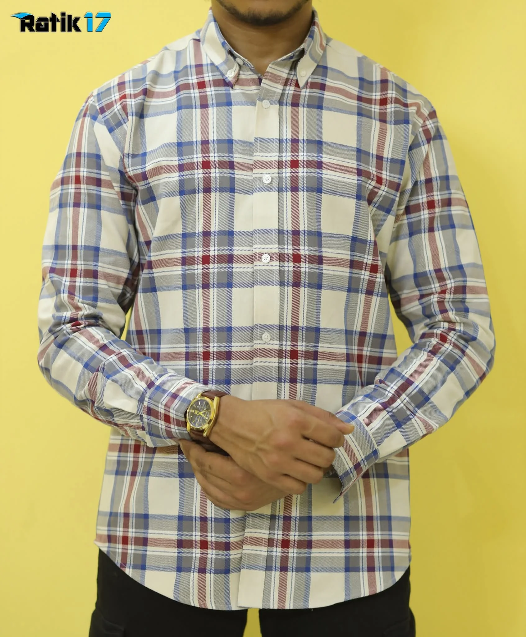 White Classic Check Cotton Shirt