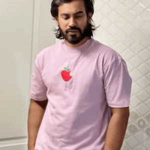 Men wearing Japanese Apple drop shoulder unisex t-shirt by Ratik17 Clothing