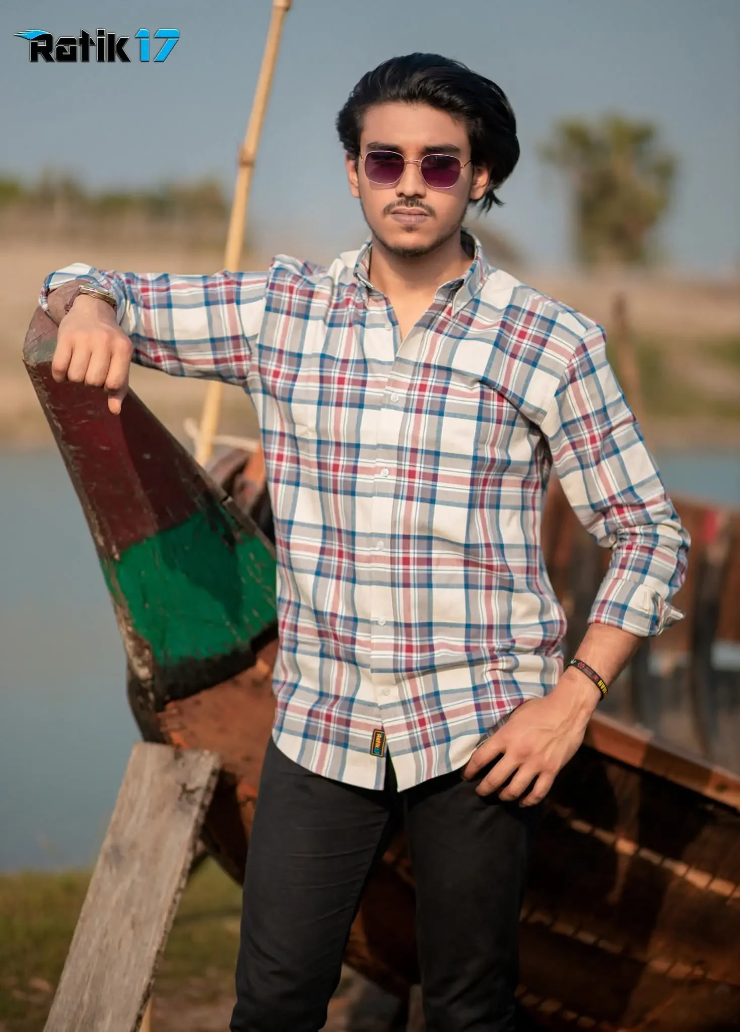 White Classic Check Cotton Shirt