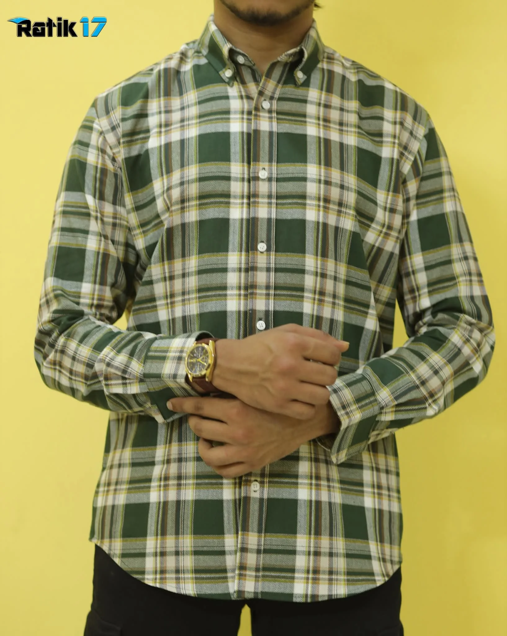 Olive Heritage Check Cotton Shirt